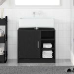 Dulap pentru chiuvetă cu ușă Stejar Negru 63 x 29 x 55 cm GartenMobel Dekor