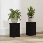 Suport pentru plante 2 pcs Stejar negru 10 x 10 x 18 cm GartenMobel Dekor