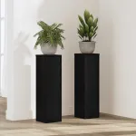 Suport pentru plante 2 pcs Stejar negru 17 x 17 x 60 cm GartenMobel Dekor