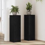 Suport pentru plante 2 pcs Stejar negru 25 x 25 x 80 cm GartenMobel Dekor