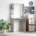 Birou cu raft Gri beton 78.5 x 37 x 154.5 cm Lemn compozit GartenMobel Dekor