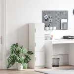 Highboard Alb 31.5 x 32 x 124 cm Lemn compozit GartenMobel Dekor