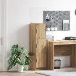 Highboard stejar artizanal 31.5 x 32 x 124 cm Lemn compozit GartenMobel Dekor