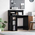 Birou cu Stocare Stejar Negru 90 x 48 x 101.5 cm Lemn compozit GartenMobel Dekor