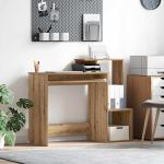 Birou cu raft Stejar Artizanal 106 x 40 x 88.5 cm Lemn compozit GartenMobel Dekor