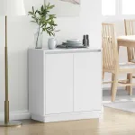 Bufet cu raft cu depozitare Alb 71 x 34.5 x 75 cm Lemn compozit GartenMobel Dekor