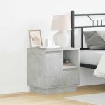 Dulap de noapte 2 pcs Gri beton 50 x 34.5 x 50 cm Lemn compozit GartenMobel Dekor