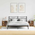 Dulap de noapte cu sertar 2 pcs Stejar afumat 50 x 34.5 x 50 cm GartenMobel Dekor