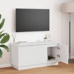 Cabinet TV cu LED Alb 100 x 38 x 49 cm Lemn compozit GartenMobel Dekor