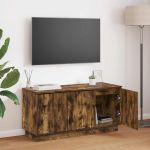Cabinet TV cu LED Stejar afumat 100 x 38 x 49 cm Lemn compozit GartenMobel Dekor