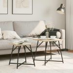 Set măsuțe laterale 2 pcs Stejar Sonoma și Negru GartenMobel Dekor