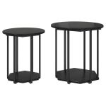 Set măsuțe laterale 2 pcs Stejar negru 50 x 50 x 50.5 cm GartenMobel Dekor