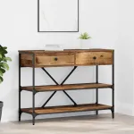 Masă de consolă cu sertar cu raft Altele Lemn vechi GartenMobel Dekor