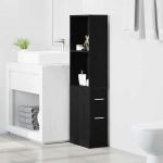Dulap Îngust pentru Baie Stejar negru 22 x 41 x 135 cm GartenMobel Dekor