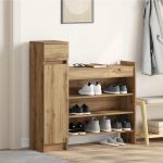 Dulap pentru pantofi stejar artizanal 100.5 x 28 x 100 cm GartenMobel Dekor