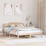 Cadru de pat cu headboard Maro 150 x 200 cm Lemn masiv de pin GartenMobel Dekor