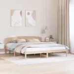 Cadru de pat cu headboard Maro 180 x 200 cm Lemn masiv de pin GartenMobel Dekor