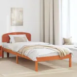 Cadru de pat cu headboard Maro 80 x 200 cm Lemn masiv de pin GartenMobel Dekor
