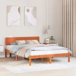 Cadru de pat cu headboard Maroniu cerat 160 x 200 cm GartenMobel Dekor