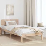 Cadru de pat cu headboard natural 80 x 200 cm GartenMobel Dekor