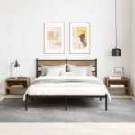 Dulap de noapte stejar artizanal 40 x 40 x 30 cm Lemn compozit GartenMobel Dekor