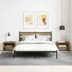 Dulap de noapte stejar artizanal 40 x 40 x 30 cm Lemn compozit GartenMobel Dekor