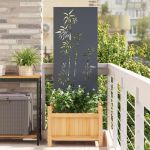 Ecran de intimitate pentru grădină Floral Antracit 50 x 140 cm GartenMobel Dekor
