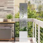 Ecran de intimitate pentru grădină Floral Argintiu 32 x 140 cm GartenMobel Dekor