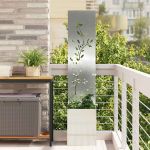 Ecran de intimitate pentru grădină Floral Argintiu 32 x 140 cm GartenMobel Dekor