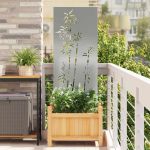 Ecran de intimitate pentru grădină Floral Argintiu 50 x 140 cm GartenMobel Dekor