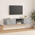 Cabinet TV Alb foarte lucios 150 x 39 x 30 cm Lemn compozit GartenMobel Dekor