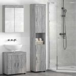 Dulap de Baie TULUM sonoma gri 37 x 31.5 x 203 cm Lemn compozit GartenMobel Dekor