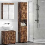 Dulap de Baie cu ușă TULUM Stejar afumat 37 x 31.5 x 203 cm GartenMobel Dekor