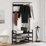 Răcător de paltoane Stejar negru 95 x 34 x 184 cm Lemn compozit GartenMobel Dekor
