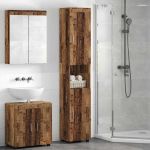 Dulap de Baie TULUM Lemn vechi 37 x 31.5 x 203 cm Lemn compozit GartenMobel Dekor