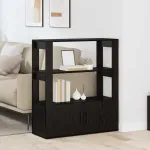 Bufet Stejar negru 30 x 80 x 90 cm Lemn compozit GartenMobel Dekor