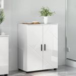 Dulap de Baie Alb foarte lucios 60 x 35 x 80 cm Lemn compozit GartenMobel Dekor