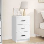 Dulap de noapte cu sertar Alb 38 x 38 x 66 cm Lemn compozit GartenMobel Dekor