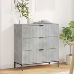 Bufet cu sertar Gri beton 79.5 x 33 x 82 cm Lemn compozit GartenMobel Dekor