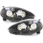 Faruri Fiat Grande Punto (09.2005-2008) Angel Eyes Negru Performance AutoTuning