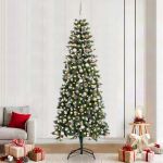Brad de Crăciun artificial cu suport Verde 96 x 96 x 240 cm PVC GartenMobel Dekor