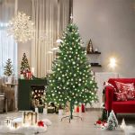 Brad de Crăciun cu 300 LED cu suport Verde 180 cm PE GartenMobel Dekor