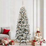 BraddeCrăciunartificial cu 300 LED Alb 78 x 78 x 210 cm PVC GartenMobel Dekor