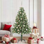 Brazi artificiali de Crăciun cu 300 LED Verde 180 cm PVC GartenMobel Dekor