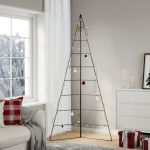 Brad de Crăciun din metal pentru decor, negru, 210 cm GartenMobel Dekor