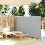 Copertină laterală retractabilă, gri, 140 x 300 cm    GartenMobel Dekor