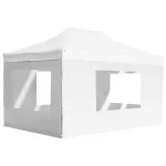 Cort de petrecere pliabil cu pereți, alb, 4,5 x 3 m, aluminiu GartenMobel Dekor