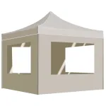 Cort de petrecere pliabil cu pereți, crem, 3 x 3 m, aluminiu GartenMobel Dekor