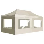 Cort de petrecere pliabil cu pereți, crem, 6 x 3 m, aluminiu GartenMobel Dekor