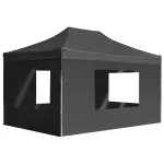 Cort de petrecere pliabil cu pereți antracit, 4,5x3 m, aluminiu GartenMobel Dekor